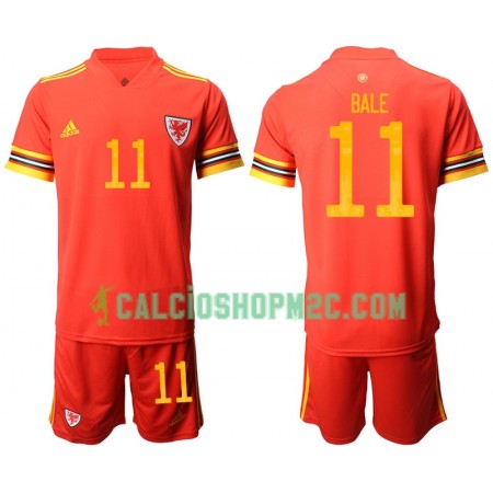 Galles Gareth Bale 11 Bambino Maglia Prima Euro 2020 Manica Corta (+ Pantaloncini)